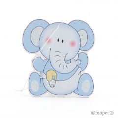 Colgante madera elefante azul 6cm., min.12