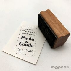 Tampon personnalisé rectangulaire en italien 3x5,5