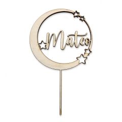 Cake topper Moon and Stars 20 cm.  personalized  1 name