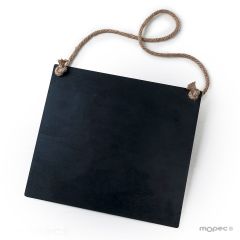 Tableau noir sans cadre 30x27x0,5cm avec ficelle.