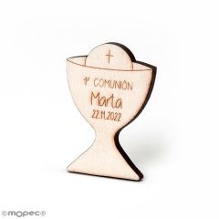 Wooden magnet 6cm. personalized chalice 