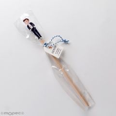 Crayon de communion garçon poche mains 24cm. décoré