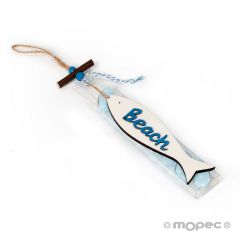 White wooden fish Beach with 8 candies
