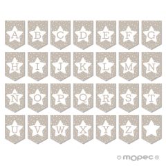 Beige banderole for garland with star 14,6x21,7cm