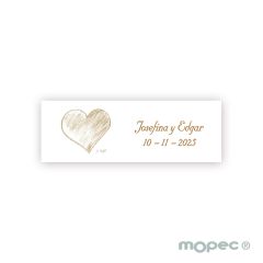 Adhesive labels beige heart (1sheet = 68labels)