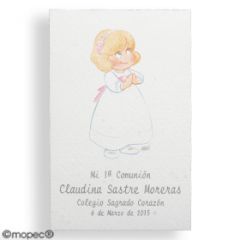 Blond communion girl card, price x 25u.