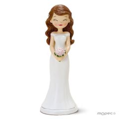 Pop & Fun cake topper bride with closed eyes, 21cm.
