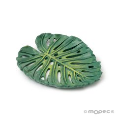 Tropical leaf resin plate 10x11,5cm.