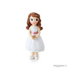 Resin magnet communion girl in a short dress, 5,5cm