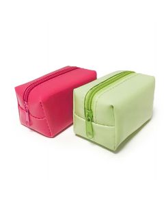 Green/fuchsia purse with zip 7x4x4cm WEB PROMO