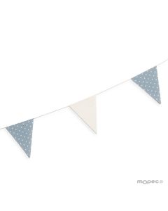 Decorative flags ivory and blue 12x16x180cm