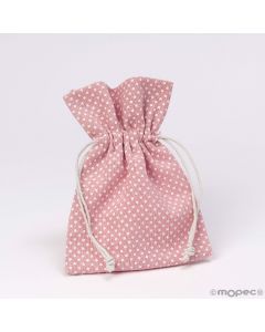 PINK polka dot bag 10x14cm.