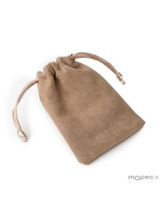 Sac 7.5x10cm, beige effet daim