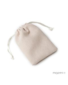 Ivory suede effect bag 7,5x10cm.