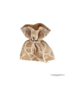 Ivory burlap bag 10x12,5cm