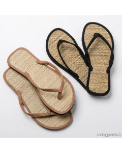 Flip flop bambú en negro/marrón efecto ante talla M y talla L