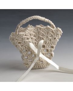 Cestita ganchillo beige con cinta 9cm min.12