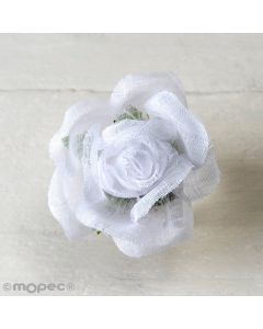 White camellia brooch 6,5x4cm.