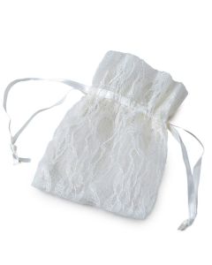 Bolsa de blonda en marfil 10,5x13cm. min.24