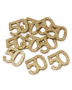 Decorazione 50 Anniversario in glitter oro