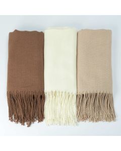 Pashmina brown, ivory and beige 180x70cm.