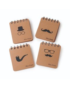 Cahier en spirale Men Style 4assortie 8,5x10cm