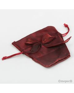 Bolsita tornasolada burdeos con lazo 11x12cm. min.24