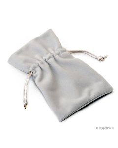 Sac en velours beige 10x14cm.