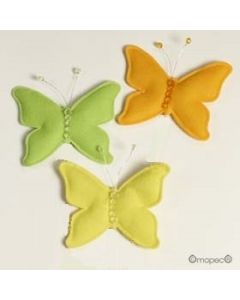 Needle cushion felt butterfly yellow,green,orange