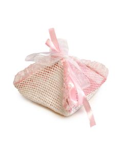 Pañuelo rosa de rafia con cinta , min.12 P.GOLOSO