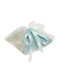 Pañuelo azul de rafia con cinta, min.12P.GOLOSO