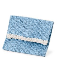 Sachet bleu avec velcro 11x8,5cm.