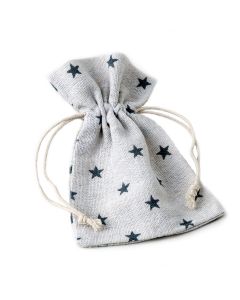 Bolsa algodón estrellas 10x14cm. min.12