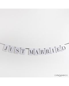 Guirnalda Just married 10,5x14cm, longitud 4mts.