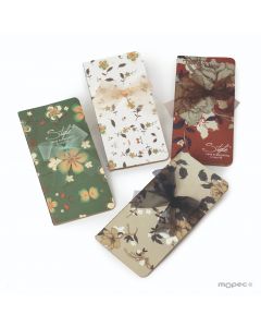 Decorated flower notebook 9x17cm 4 assorted