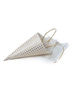 Cono topos con bolsa y cinta 19x5x5cm, min.12