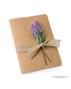 Libreta kraft adornada con lavanda 14,5x20,5cm