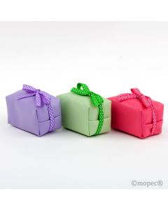 Green/lilac/fuchsia case with zipper 2 chocolates