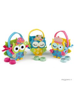 Cesta pequeña búhos sombrero 2 bombones,stdo.min.3*