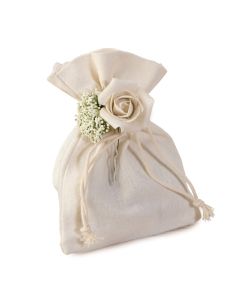 Bolsa algodón con bouquet floral y 4 bombones*