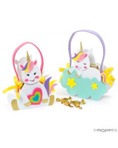 Assorted unicorn basket with 25 minifruit