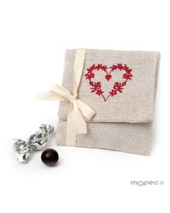 Guardatodo beige 4 croki-choc corazón bordado rojo
