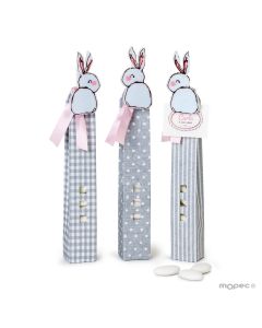 Estuche cuadro/topo/raya 5peladillas pinza conejita mínimo 3