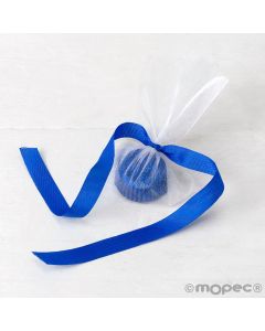 1 Blue chocolate decorated with blue bow