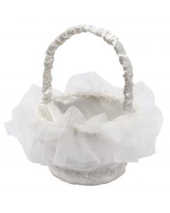 Cesta arras redonda perlitas 14cm diámetro