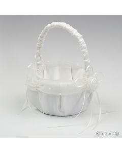 Cesta arras redonda marfil tul perlitas 15cm(diam)