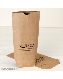 Bolsa Kraft Grazie per aver condiviso... 12x22,5cm. min.25