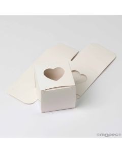 Boîte blanche avec fenêtre coeur