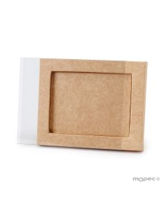 Caja kraft+funda transp. 14x18x1,7cm min25