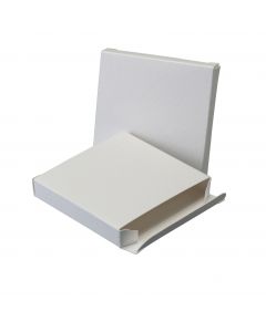 Caja blanca abertura lateral 9x9x1,5cm, min.25